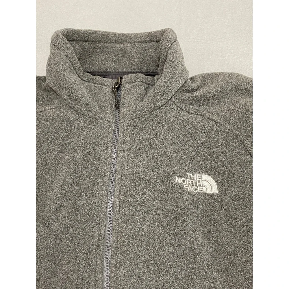 The North Face Mens XL Full Zip Fleece Jacket Charcoal Gray Heather‎ DA 012945